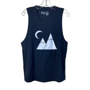 ZYIA Active Mountain Moon Muscle Tank Top Black Size XXL Cotton Blend Athletic